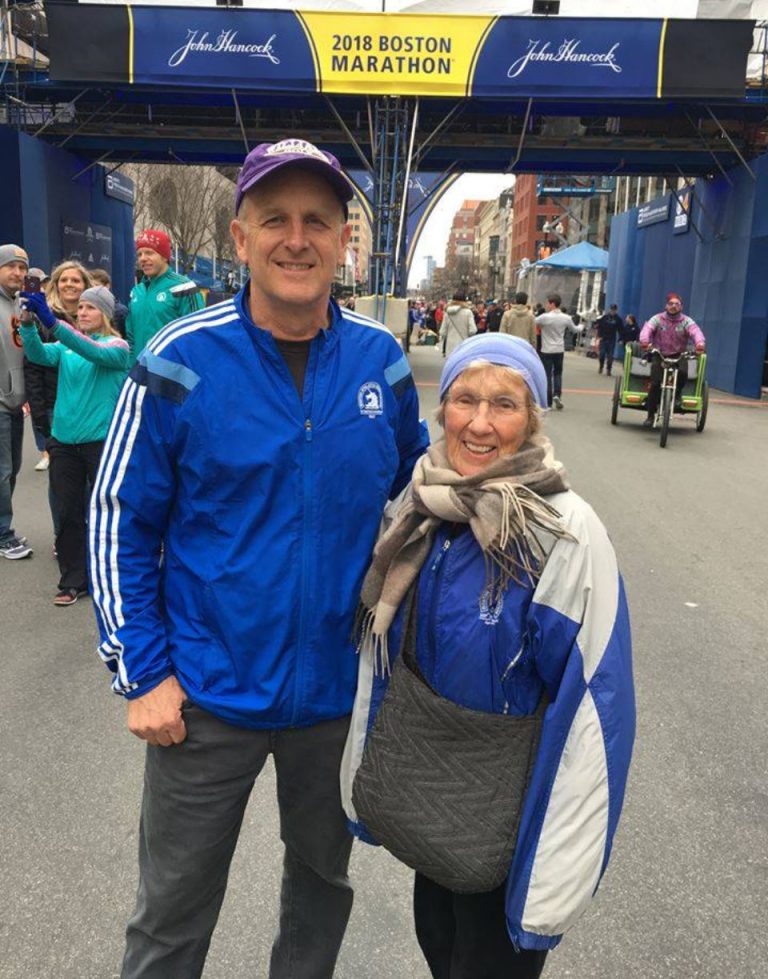 She was 85 years old and among the last runners to finish the Boston